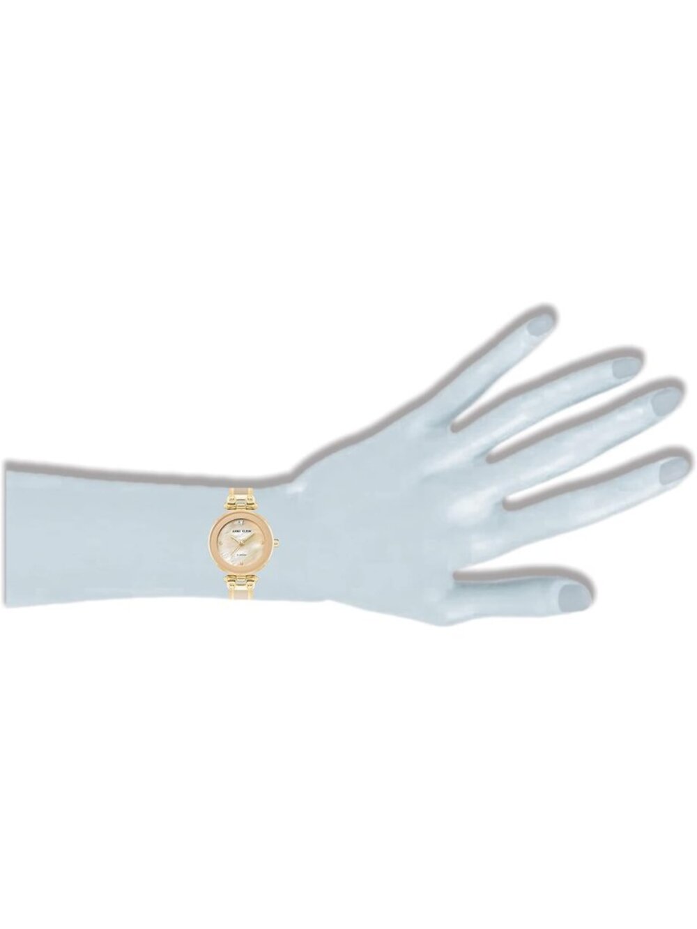 Womens Tan Gold Analog Quartz Bracelet Genuine Diamond Dial Bangle Classic Watch - Picture 4 of 6